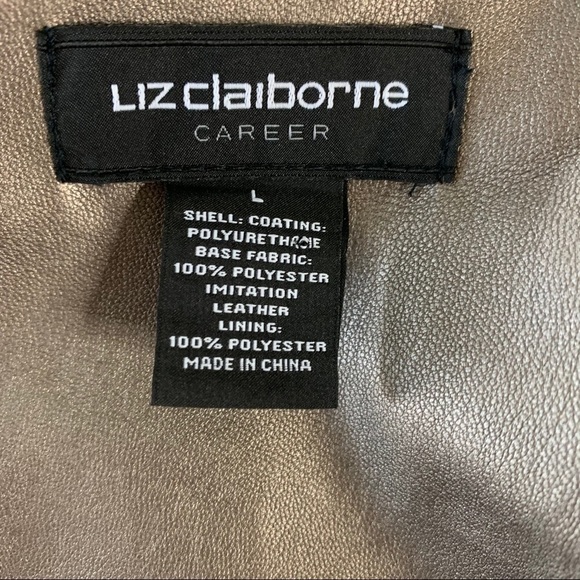 Liz Claiborne NWT Faux Leather Jacket Blazer - Picture 9 of 11